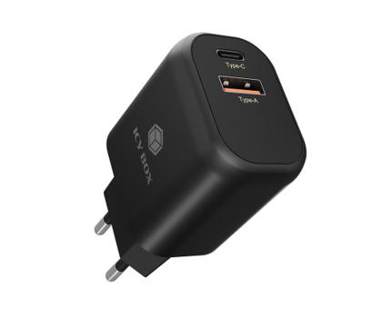 Ładowarka i akumulator ICYBOX Ładowarka IB-PS102-PD 20 Watt Type-C + Type-A